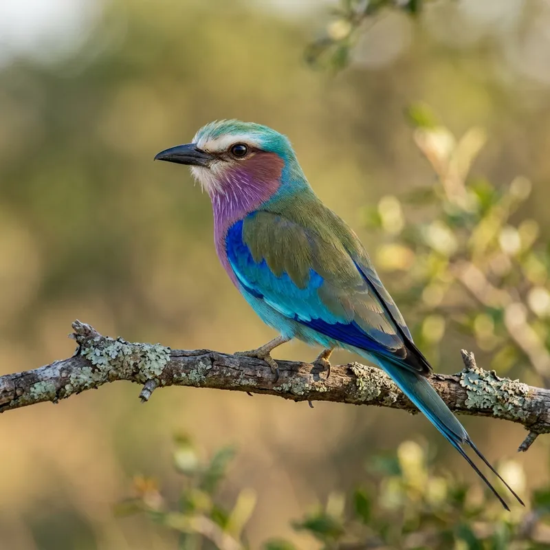 Lilac-breasted Roller Bird close up